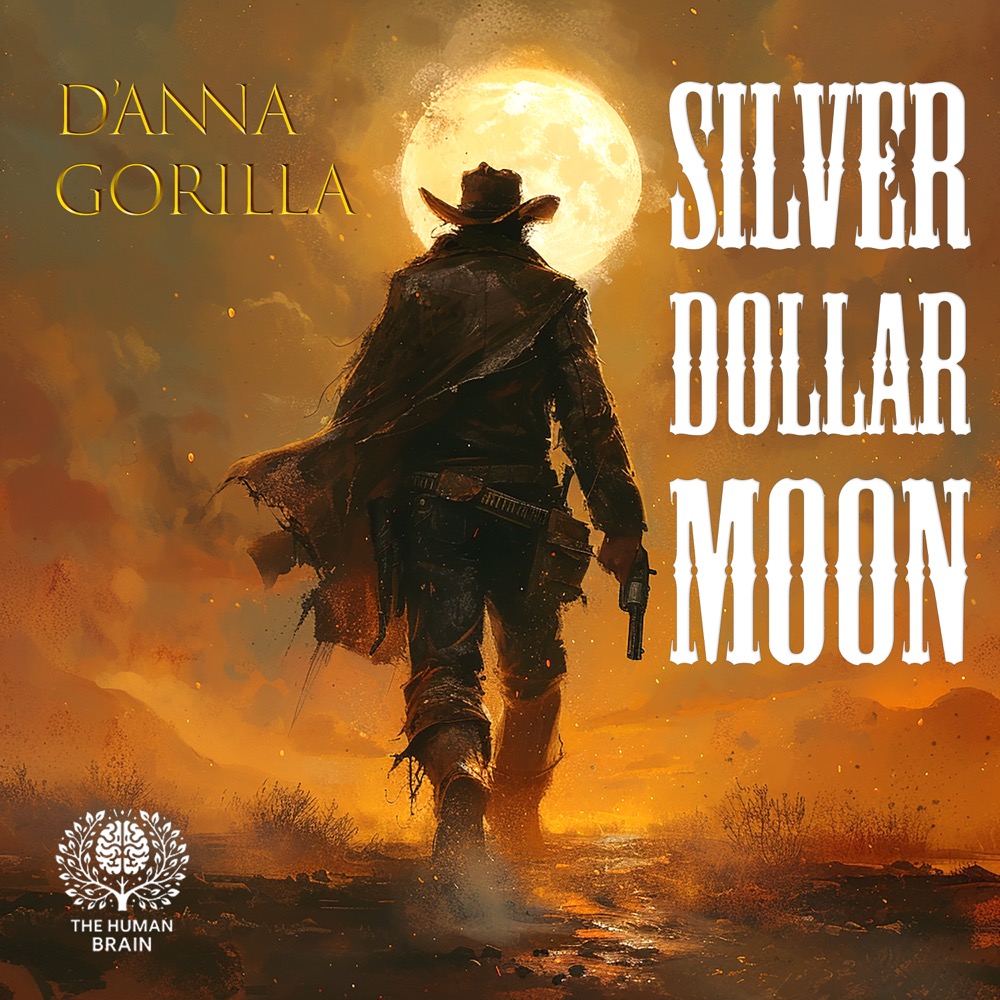 Omslaget till Silver Dollar Moon: en cowboy under en gyllene måne och artistnamnet D’Anna Gorilla